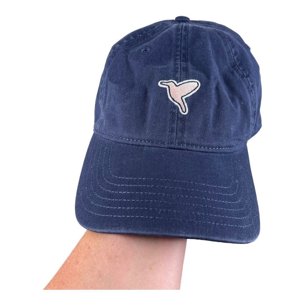 Birddogs Dark Navy Blue Pink Bird Logo Free the Birds Adjustable Baseball Hat